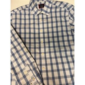 UNTUCKit long sleeve button up slim fit wrinkle free blue check sz M dadcore